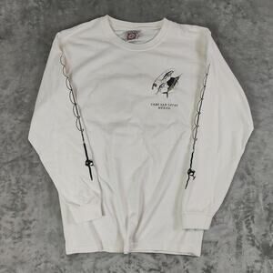 VTG Yacht Club Cabo San Lucas Mexico fishing pole casual long sleeve shirt mns M